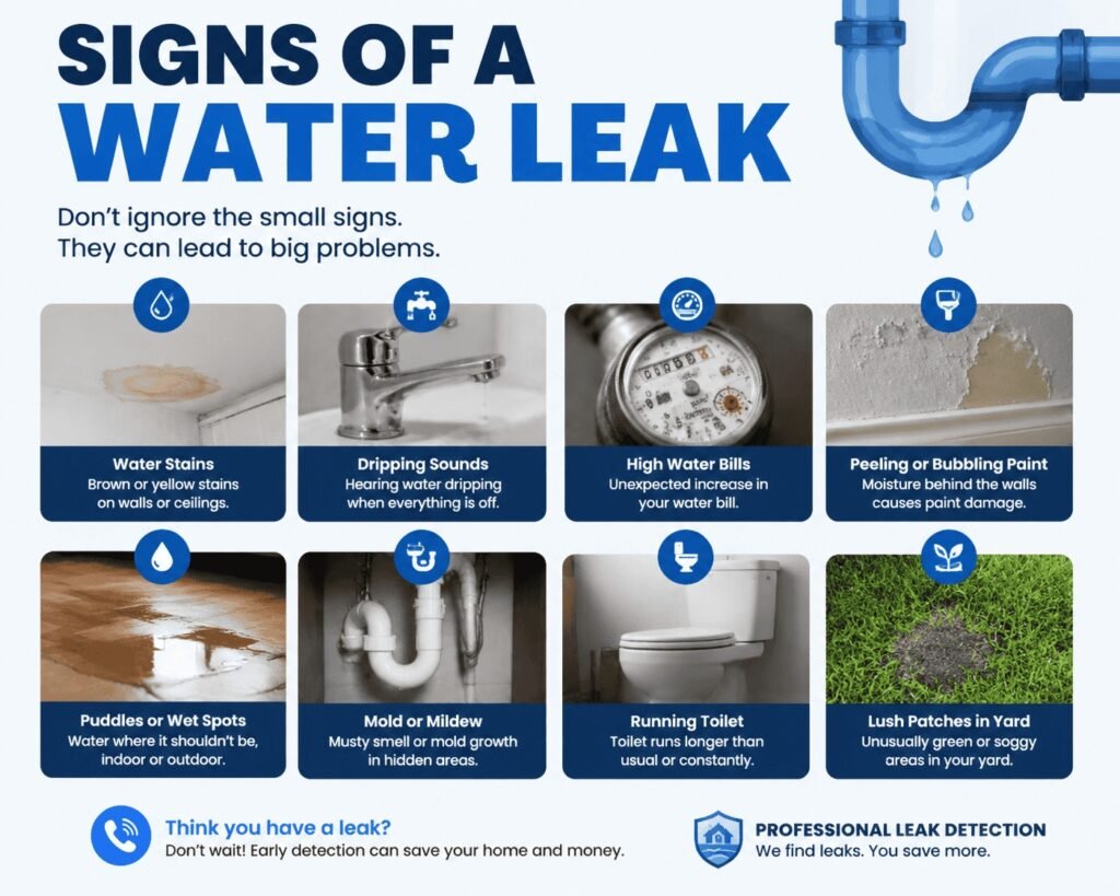 Signs of a water leak